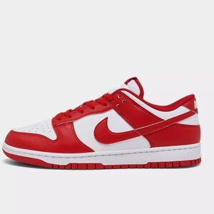 Nike Dunk Low Retro Shoes - Red and White size 8.5